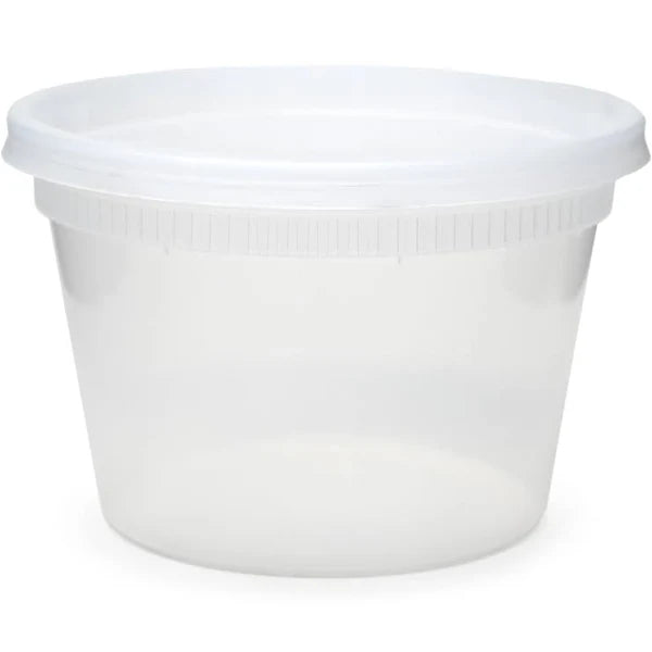 16oz PLASTIC CONTAINER WITH LID 240SET COMBO