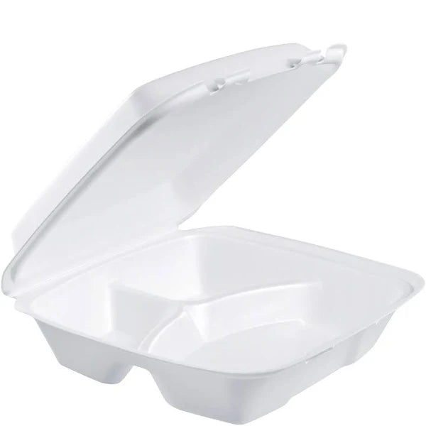 FOAM DOUBLE TRAY 3-COMP 8x8 (200ct)